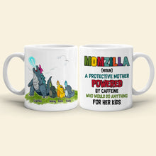 Load image into Gallery viewer, Personalized Momzilla Coffee Mug - Custom Family Names Coffee Mug PopCulturePrints