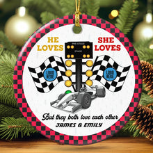 Load image into Gallery viewer, Custom Racing Ornament for Couples - Personalized Christmas Gift - Valentine's Day Gifts Ornament PopCulturePrints