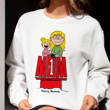 Load image into Gallery viewer, Personalized #1 Mom Sweatshirt with Cartoon Design Shirts PopCulturePrints