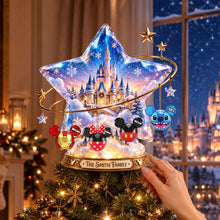 Load image into Gallery viewer, “Celebrate Family Moments with a Sparkling Touch” - Personalized Sparkling Castle Family Tree Topper - Unique Christmas Gift for Families, Friends, and Loved Ones