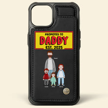 Load image into Gallery viewer, Promoted to Daddy Personalized Leather Flip Wallet Phone Case - Unique Gift for New Dads Phone Case PopCulturePrints