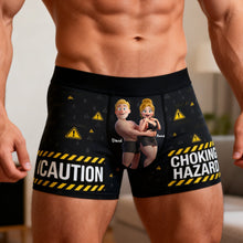Load image into Gallery viewer, Caution: Choking Hazard - Fun Personalized Boxer for Him Boxer Briefs PopCulturePrints