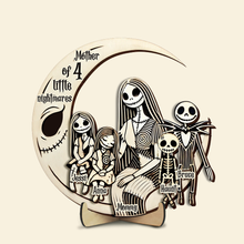 Load image into Gallery viewer, “Embrace the Night: A Tribute to Motherhood” - Personalized Nightmare Mom Wood Sign - Unique Gift for Mom, Grandma, and More Wood Sign PopCulturePrints