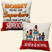 Load image into Gallery viewer, Personalized Superhero Mom Pillow - Custom Family Names Pillow PopCulturePrints