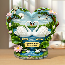 Load image into Gallery viewer, Together Forever - Personalized Swan Couple Acrylic Plaque - Custom Gift for Couples, Anniversaries, and Special Occasions Shaped Plaques PopCulturePrints