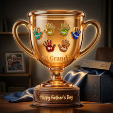 Load image into Gallery viewer, "Best Grandpa Ever!" - Personalized Trophy Acrylic Light Box - Gift for Dad, Grandpa, or Father Figures Light Box PopCulturePrints