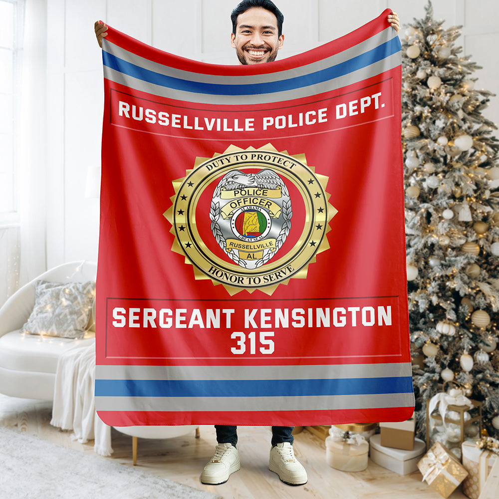 Custom Police Blanket - Personalized Police Department Logo Gift Blanket PopCulturePrints