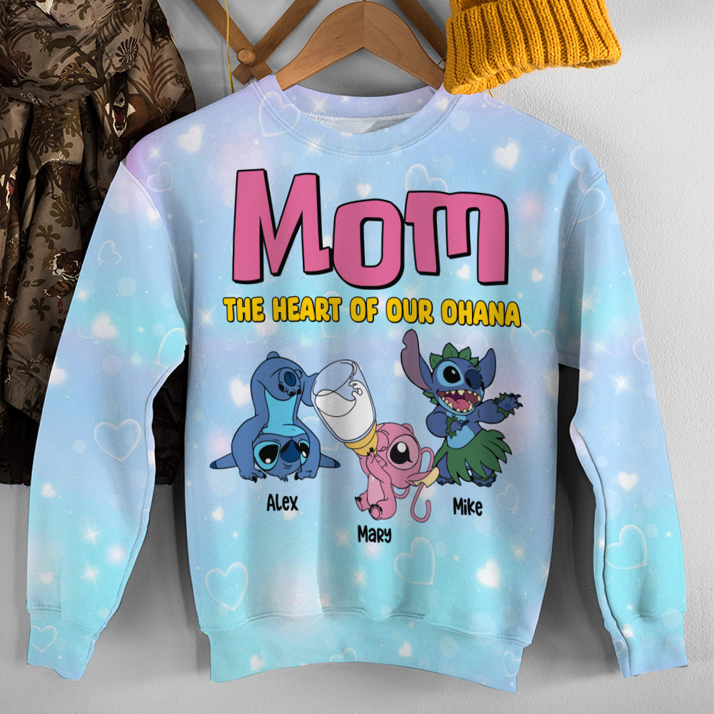 Personalized Ohana Mom T-Shirt - Perfect Mother's Day Gift AOP Products PopCulturePrints