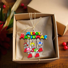 Load image into Gallery viewer, Personalized Family Christmas Ornament - Merry Mario Inspired Ornament PopCulturePrints