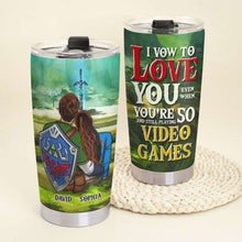 Load image into Gallery viewer, Personalized Gamer Couple Tumbler - Unique Valentine's Day Gifts with Love Vows Tumbler Cup PopCulturePrints