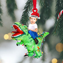 Load image into Gallery viewer, Personalized Funny Dinosaur Christmas Ornament for Kids Ornament PopCulturePrints