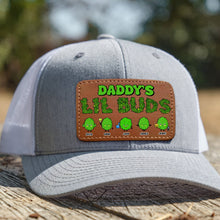 Load image into Gallery viewer, Custom Dad Hat with Leather Patch - Daddy's Lil Buds Caps PopCulturePrints
