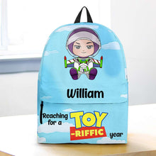 Load image into Gallery viewer, Personalized Toy Adventure Kids Backpack - Space Explorer Theme Backpack PopCulturePrints
