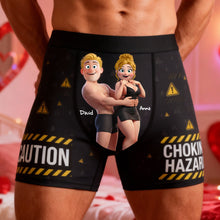 Load image into Gallery viewer, Caution: Choking Hazard - Fun Personalized Boxer for Him Boxer Briefs PopCulturePrints