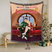 Load image into Gallery viewer, Personalized Christmas Cuddle Blanket for Couples - Cozy Valentine's Day Gifts Blanket PopCulturePrints