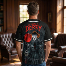 Load image into Gallery viewer, “We All Float Together!” - Creepy Carnival Legend Baseball Jersey, Personalized Gift for Horror Lovers