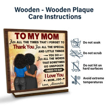 Load image into Gallery viewer, To My Mom, For All The Special Things You Do - Personalized Custom Shaped 2-Layered Wooden Plaque - Gift for Mom and Grandma Wooden Plaque PopCulturePrints