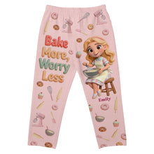 Load image into Gallery viewer, Bake More, Worry Less - Personalized Baking Girl Pajama Pants for Baking Lovers Pajama Pant PopCulturePrints