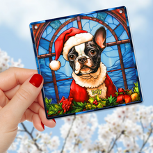 Load image into Gallery viewer, Personalized Boston Terrier Christmas Suncatcher Ornament - Perfect Gift for Dog Lovers Suncatcher PopCulturePrints