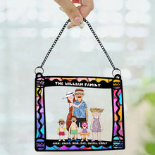 Load image into Gallery viewer, Personalized Cartoon Family Suncatcher Ornament - Custom Gifts for Family Ornament PopCulturePrints
