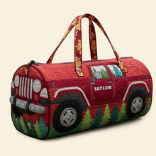 Load image into Gallery viewer, Adventure Awaits: Personalized Off-road Vehicle Quilted Duffle Bag Quilted Duffle Bag PopCulturePrints