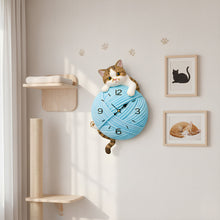 Load image into Gallery viewer, Cute Cat Wall Clock - Personalized Gift for Cat Lovers Hanging Wall Clock PopCulturePrints