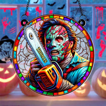 Load image into Gallery viewer, Personalized Horror Character Stained Glass Ornament - Halloween Decoration Suncatcher PopCulturePrints