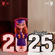 Load image into Gallery viewer, Celebrate Achievements: 3D Effect 2025 Graduation - Personalized Custom Shaped Light Box Light Box PopCulturePrints