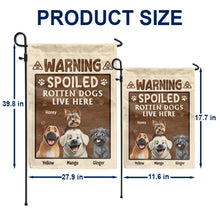 Load image into Gallery viewer, Warning: Spoiled Rotten Dogs Live Here - Personalized Flag Flag PopCulturePrints