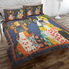 Load image into Gallery viewer, Colorful Boxers Dog Christmas Quilt Set for Dog Lovers Blanket PopCulturePrints