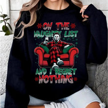 Load image into Gallery viewer, On The Naughty List Shirt - Perfect for Holiday Cheer Shirts PopCulturePrints