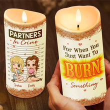 Load image into Gallery viewer, Customizable LED Candle for Best Friends - Partners In Crime Led Candle PopCulturePrints