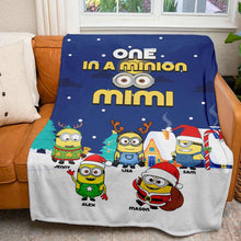 Load image into Gallery viewer, Personalized Minion-Themed Christmas Blanket for Grandma Blanket PopCulturePrints