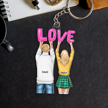 Load image into Gallery viewer, Personalized Love Keychain for Couples - Customizable Gift Keychains PopCulturePrints