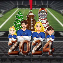 Load image into Gallery viewer, Personalized Football Family Christmas Ornament 2024 Ornament PopCulturePrints