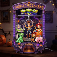 Load image into Gallery viewer, “Unleash the Magic of Halloween” - Midnight Prize Machine Acrylic Light Box - Personalized Gift for Kids, Friends, and Family Light Box PopCulturePrints