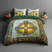 Load image into Gallery viewer, St. Patrick's Special Edition Celtic Cross Quilt Bedding Set Blanket PopCulturePrints
