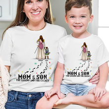 Load image into Gallery viewer, "Mom & Son - The Legend and The Legacy" - Personalized Adventure Mom Shirt - Custom Gift for Moms, Grandmas, and Kids Shirts PopCulturePrints