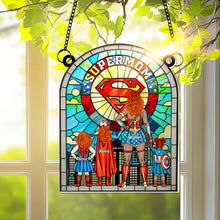Load image into Gallery viewer, "Mom is My Superhero!" - Personalized Suncatcher Gift for Moms and Grandmas Ornament PopCulturePrints