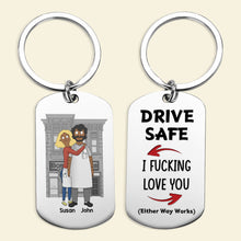 Load image into Gallery viewer, Unique Personalized Couple Keychain - Drive Safe Love Gift for Valentine's Day Gifts Keychains PopCulturePrints