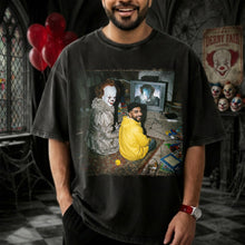 Load image into Gallery viewer, Embrace the Spook: Fun and Scary Washed T-Shirt - Custom Photo Gift for Horror Lovers Shirts PopCulturePrints