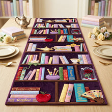 Load image into Gallery viewer, “Dive into a World of Imagination!” Magical Bookshelf Quilted Table Runner - Personalized Gift for Book Lovers