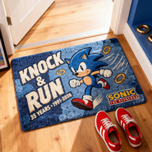 Load image into Gallery viewer, “Speed into Fun!” - Personalized Speed Master Anniversary Doormat - Perfect Gift for Sonic Fans Doormat PopCulturePrints
