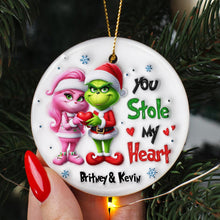 Load image into Gallery viewer, Personalized 'You Stole My Heart' Ornament - Perfect Valentine's Day Gifts for Couples | Holiday Decor Ornament PopCulturePrints