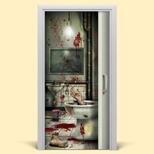 Load image into Gallery viewer, Spooky Skeleton Restroom Door Cover - Funny Halloween Decor 04HUTI040924 Door Covers PopCulturePrints