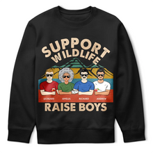 Load image into Gallery viewer, Support Wildlife, Raise Boys! - Personalized Funny T-Shirt for Moms and Grandmas T-shirt PopCulturePrints