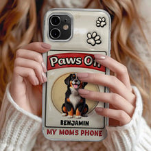 Load image into Gallery viewer, Paws Off Mom Dad Dog Cat Pet Lover - Personalized Clear Phone Case Clear Phone Case PopCulturePrints