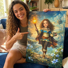 Load image into Gallery viewer, "Empower Her Journey" - Strong Girl Custom Photo Canvas Print - Personalized Gift for Her Poster & Canvas PopCulturePrints