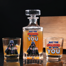 Load image into Gallery viewer, May the Fourth Be With You - Personalized Independence Day Decanter Set for Star Wars Fans Whiskey Bottle PopCulturePrints