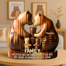 Load image into Gallery viewer, A Little Bit of Crazy, A Whole Lot of Love - Personalized Bear Family Acrylic Plaque Shaped Plaques PopCulturePrints